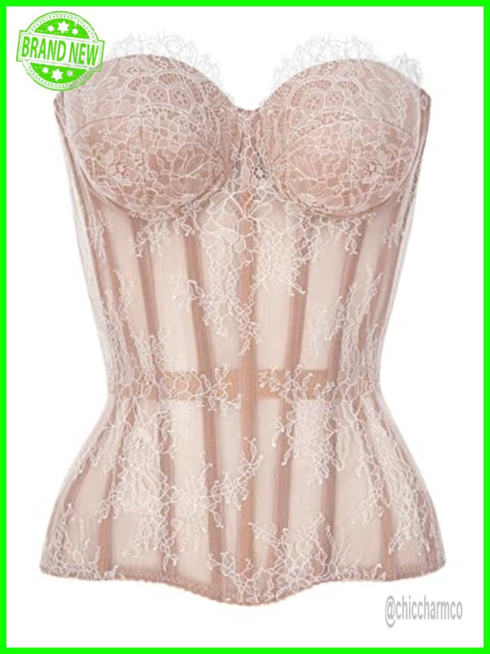 Lace Overbust Mesh Corset Top Steel Boned Lace Up Waist Cincher Shapewear